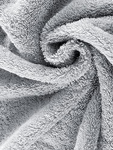 herzbach home Luxus Saunatuch Handtuch Premium Qualität aus 100% ägyptischer Baumwolle 86 x 200 cm 600 g/m² (Silbergrau) - 3
