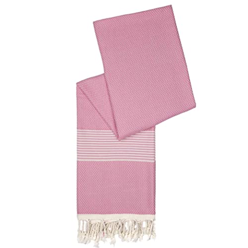 Happy Towels Hamamtücher | Flamingo Pink und Weiß | 210 cm x 95 cm | 60% Bambus und 40% Bio-Baumwolle | Fairtrade - 7