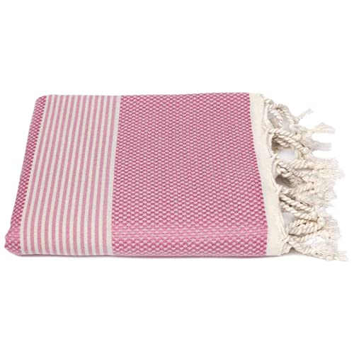 Happy Towels Hamamtücher | Flamingo Pink und Weiß | 210 cm x 95 cm | 60% Bambus und 40% Bio-Baumwolle | Fairtrade - 6