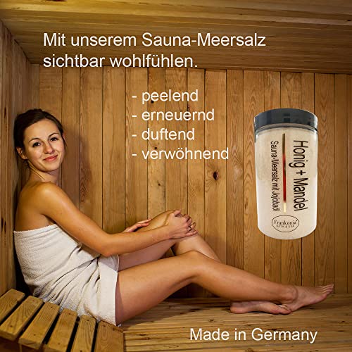 Sauna Salz Peeling – Honig Mandel 400g – Meersalz m. Jojobaöl Vitamin E - 3