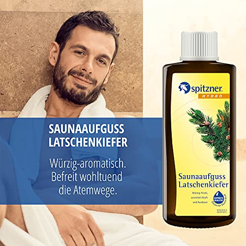 Spitzner Sauna-Aufguss Klassik Latschenkiefer (190ml) Konzentrat – mit natürlichen Inhaltsstoffen. Wohltüend bei Erkältungen, befreit die Atemwege und schenkt Kraft und Ausdauer - 2