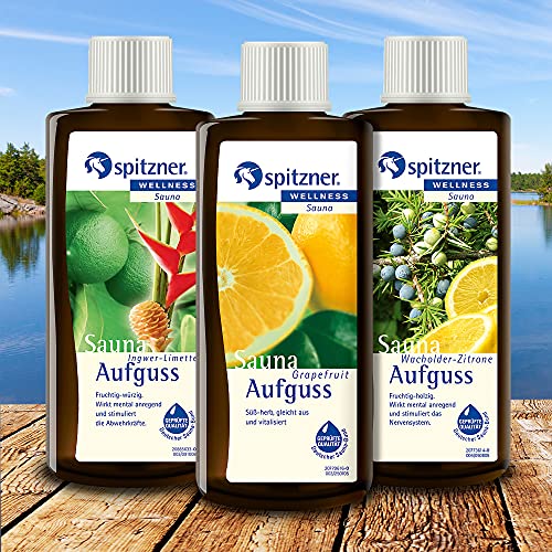 Saunaaufguss Vital & Kräftig: Grapefruit, Wacholder-Zitrome, Ingwer-Limette (3x190ml) von Spitzner - 2