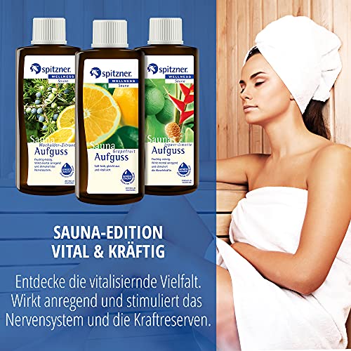 Saunaaufguss Vital & Kräftig: Grapefruit, Wacholder-Zitrome, Ingwer-Limette (3x190ml) von Spitzner - 3