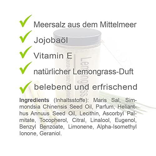 Sauna Salz Peeling – Lemongrass 400g – Meersalz m. Jojobaöl Vitamin E - 3