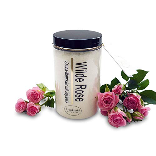 Sauna Salz Peeling – Wilde Rose 400g - Meersalz m. Jojobaöl Vitamin E
