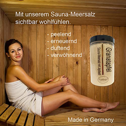 Sauna Salz Granatapfel mit Jojobaöl, Körperpeeling 400 g - 3