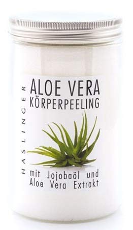 Lashuma Aloe Vera Körperpeeling mit Jojobaöl und Aloe Vera Extrakt, Duschpeeling Salt Scrub, 450 g