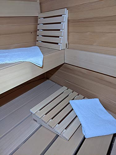 VIAMO® Sauna Kopfstütze Kopfteil Rückenlehne aus Abachiholz (Set aus 2 Stück), 39,5 cm x 30 cm - 4