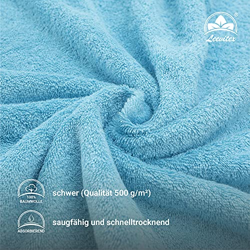 leevitex® FROTTIER XXL SAUNATÜCHER | SAUNATUCH | Set 1er Pack | 80 x 200 cm | Qualität 500 g/m² | 100% Baumwolle | Hellblau/Himmelblau - 2