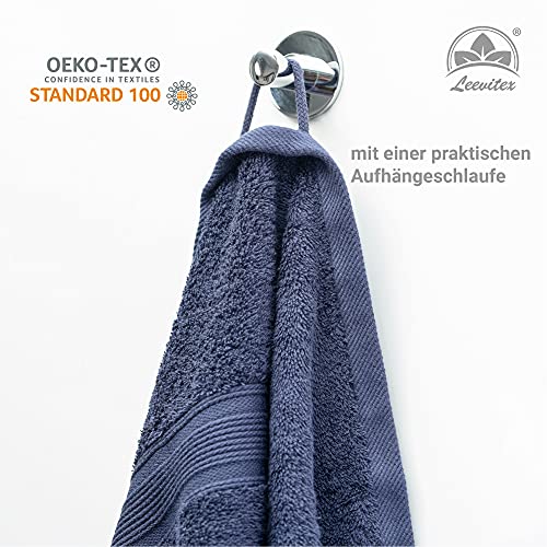 leevitex® FROTTIER XXL SAUNATÜCHER | SAUNATUCH | Set 1er Pack | 80 x 200 cm | Qualität 500 g/m² | 100% Baumwolle | Navyblau/Marine - 3