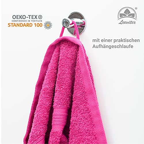 leevitex® FROTTIER XXL SAUNATÜCHER | SAUNATUCH | Set 1er Pack | 80 x 200 cm | Qualität 500 g/m² | 100% Baumwolle | Pink/Magenta - 3