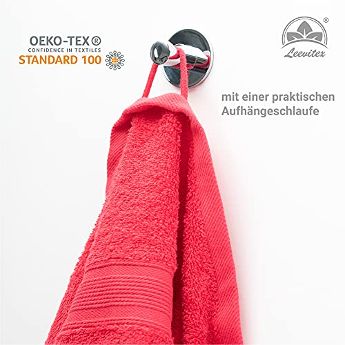 leevitex® FROTTIER XXL SAUNATÜCHER | SAUNATUCH | Set 1er Pack | 80 x 200 cm | Qualität 500 g/m² | 100% Baumwolle | Rot - 3