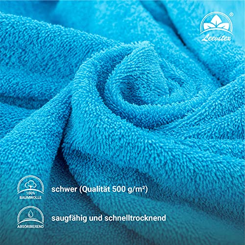 leevitex® FROTTIER XXL SAUNATÜCHER | SAUNATUCH | Set 1er Pack | 80 x 200 cm | Qualität 500 g/m² | 100% Baumwolle | Türkis/Ocean - 2