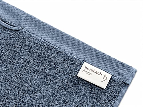 herzbach home Luxus Saunatuch 2er Set Premium Qualität aus 100% ägyptischer Baumwolle 86 x 200 cm 600 g/m² (Graublau) - 5