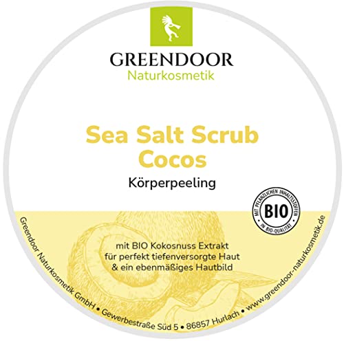 Greendoor Körperpeeling Meersalz Cocos, natürliches Salz-Peeling ohne Mikroplastik mit Bio Kokos - 3