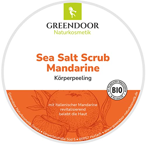 Greendoor Körperpeeling Meersalz Mandarine, natürliches Peeling ohne Mikroplastik, mit BIO Jojobaöl - 4