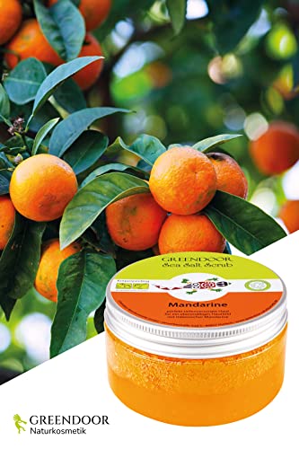 Greendoor Körperpeeling Meersalz Mandarine, natürliches Peeling ohne Mikroplastik, mit BIO Jojobaöl - 5