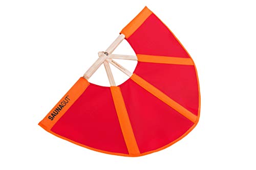 Saunagut® Aufgussfächer Esche KLEIN, Farbe: orange+rot