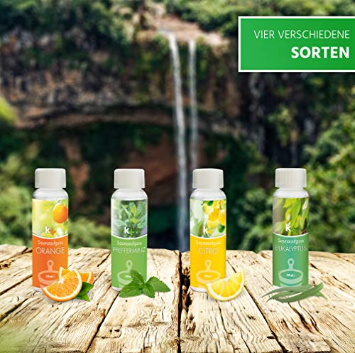 Saunaaufguss Set“Toskana“ | KK Saunakonzentrat | 4 x 100 ml/Flasche | Saunaduftset | Geschenkbox | Sauna Set - 2