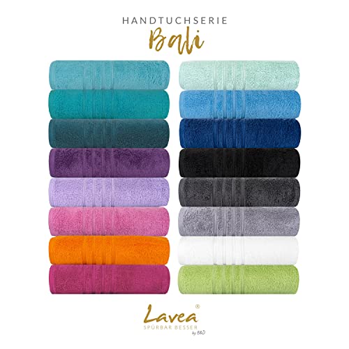 Lavea Saunatuch XXL Himmelblau 80 x 220 cm Premium Frotteeserie Bali | GOTS Zertifiziert 100% Bio Baumwolle - 3