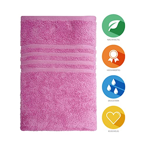 Lavea Saunatuch XXL Koralle 80 x 220 cm Premium Frotteeserie Bali | GOTS Zertifiziert 100% Bio Baumwolle - 2