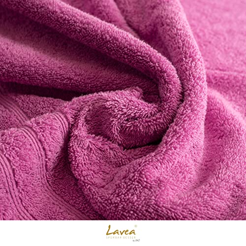 Lavea Saunatuch XXL Koralle 80 x 220 cm Premium Frotteeserie Bali | GOTS Zertifiziert 100% Bio Baumwolle - 5