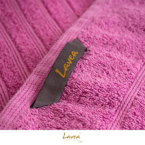 Lavea Saunatuch XXL Koralle 80 x 220 cm Premium Frotteeserie Bali | GOTS Zertifiziert 100% Bio Baumwolle - 6