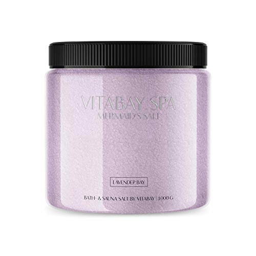 Vitabay Sauna- und Badesalz Lavender Bay 1000 g • Sanftes Körperpeeling • Whirlpool geeignet
