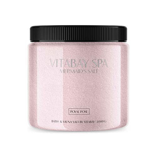 Vitabay Sauna- und Badesalz Royal Rose 1000 g • Sanftes Körperpeeling • Whirlpool geeignet