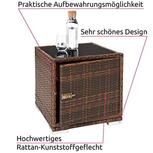 TecTake Nr. 401499 2x Aluminium Polyrattan Sonnenliege + Tisch Gartenmöbel Set – inkl. 2 Bezugsets + Schutzhülle, Edelstahlschrauben – Schwarz-Braun - 7