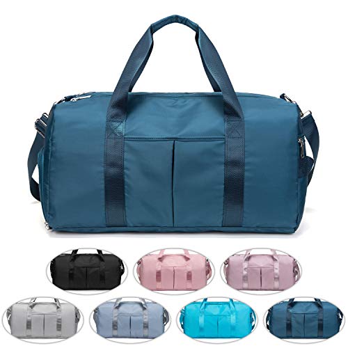 FEDUAN das Original, Saunatasche, Sporttasche, Reisetasche wasserdicht mit Schuhfach & Nassfach für Männer und Frauen - Farbe: L Dunkelblau