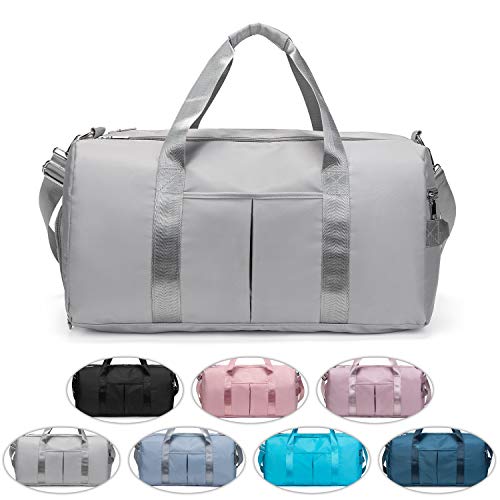FEDUAN das Original, Saunatasche, Sporttasche, Reisetasche wasserdicht mit Schuhfach & Nassfach für Männer und Frauen – Farbe: L Grau