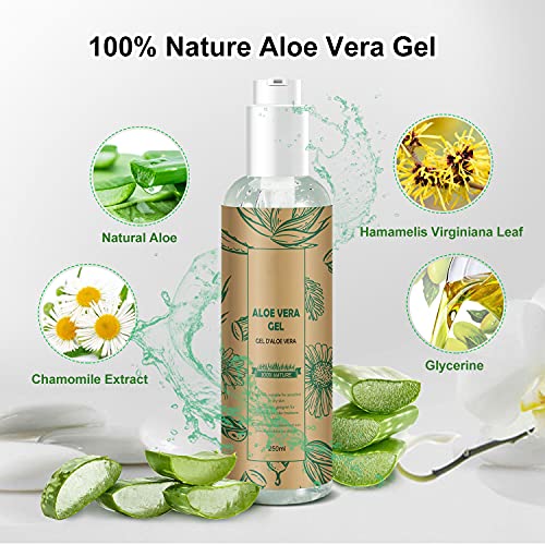 Aloe Vera Gel – 100% Natürlich Kamille Aloe Vera Gel – After Sun – Naturkosmetik für trockene, gestresste Haut & Sonnenbrand - 2