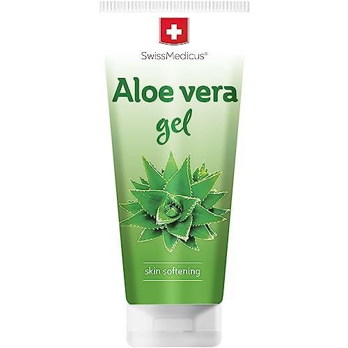 SwissMedicus Aloe Vera gel - 200 ml - Ideal für Sonnenbrand - Hautausschläge - 100% Aloe Vera Juice Extract, 200ml