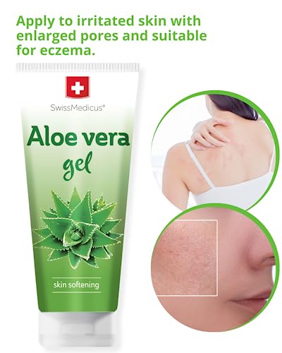 SwissMedicus Aloe Vera gel – 200 ml – Ideal für Sonnenbrand – Hautausschläge – 100% Aloe Vera Juice Extract, 200ml - 3
