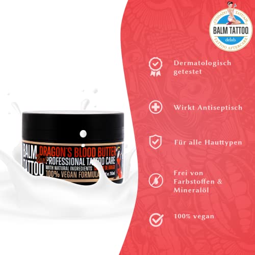 Balm Tattoo Pflege Dragon’s Blood Butter Vegan Tattoocreme feuchtigkeitsspendend Aftercare 250ml - 5