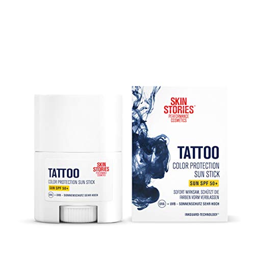 SKIN STORIES Color Protection Sun Stick (1 x 15 ml), Sonnenschutz mit SPF 50+ zur Tattoo Pflege, Sonnencreme schützt Tattoos vor dem Verblassen