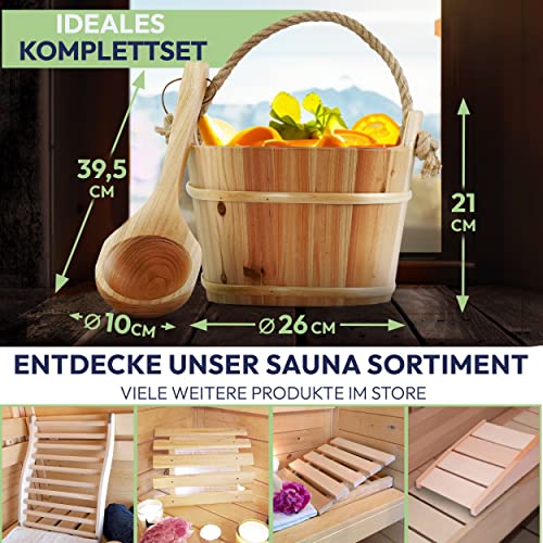 Saunakübel mit Holzkelle aus Fichte - 3