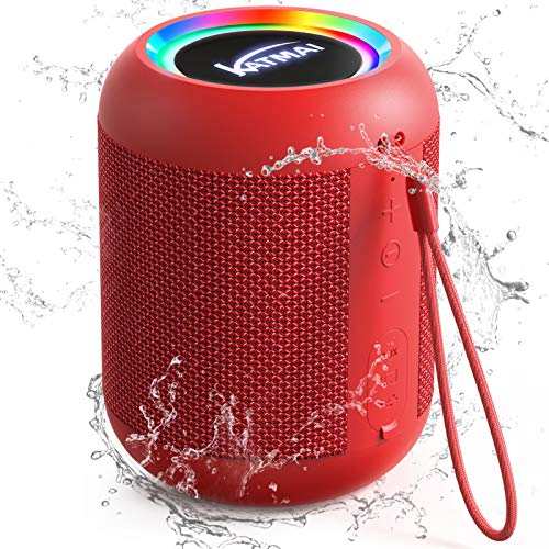 KATMAI Bluetooth Lautsprecher mit Licht, E7-L Tragbarer Bluetooth Box mit IPX6 Wasserschutz, sattem Bass, mit nur einer Akku-Ladung bis zu 13 Stunden kabellos Musik streamen