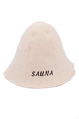 Ger3as Saunahut 100% Wolle mit Stickerei für Damen und Herren (Sauna)