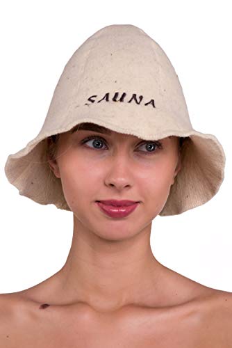 Ger3as Saunahut 100% Wolle mit Stickerei für Damen und Herren (Sauna) - 2