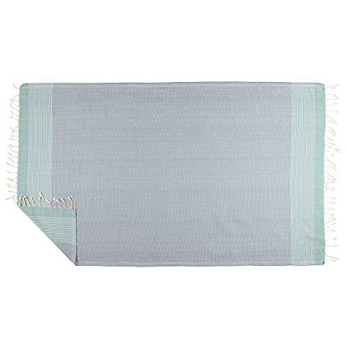 TUsCHe Strandtuch Badetuch Saunatuch Yoga und SPA Pestemal -100 x 180 cm ca. 375 gr. 100% Premium türkische Baumwolle (Blau) - 4