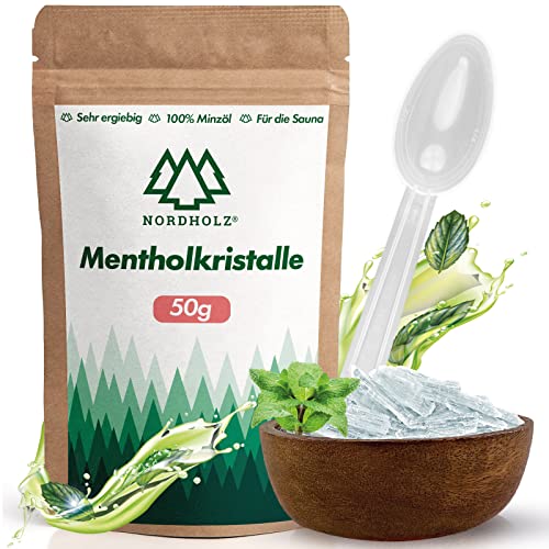 NORDHOLZ® Mentholkristalle [50gr] für Sauna in Premium Qualität aus 100% Minzöl