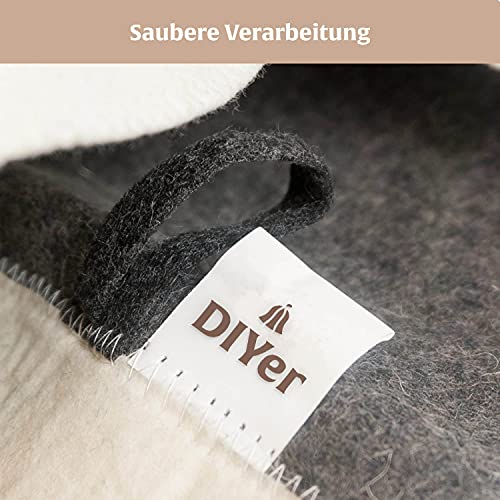 DIYer® – Saunahut – inkl. Sauna-Ratgeber – Motiv Wikinger – 100% Baumwolle – Filz Saunamütze - 4