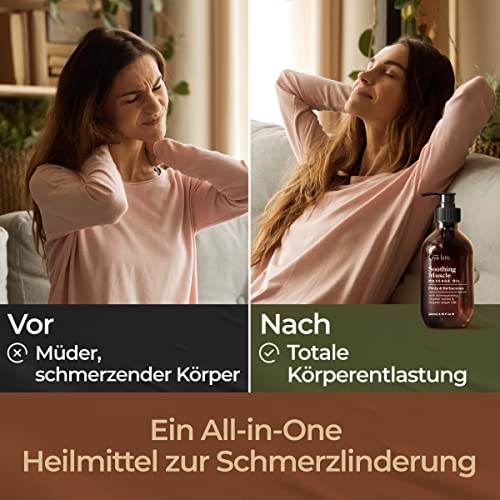 Beruhigendes Massageöl (200 ml) zum Abbau von Stress im ganzen Körper, lindern Angstzustände und verbessern die Schlafqualität – Gya Labs - 3