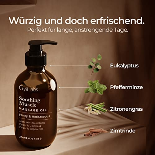 Beruhigendes Massageöl (200 ml) zum Abbau von Stress im ganzen Körper, lindern Angstzustände und verbessern die Schlafqualität – Gya Labs - 4