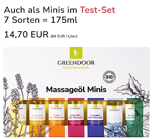 500ml Greendoor Massageöl Orange, BIO Jojobaöl Aprikosenkernöl und natürlich reines ätherisches Orangen-Öl, veganes Körperöl - 5