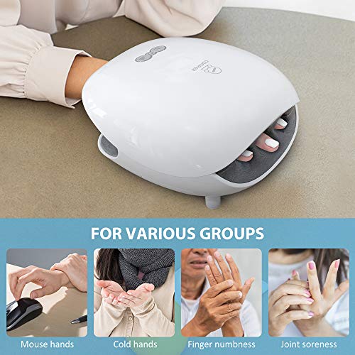 Comfier Wireless Handmassagegerät mit Wärme -3 Stufen Luftkompression und Heizung, wiederaufladbares Massagegerät für Schmerzen und Kreislauf, Karpaltunnel, ideale Geschenke für Frauen - 3