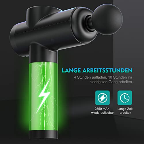 Massagepistole Gun für Nacken & Schulter – Tiefen Massagegerät mit 99 Geschwindigkeiten 8 Massageköpfen Elektrisches Handmassagegerät 2550 mAh LED Anzeige Touchscreen - 3