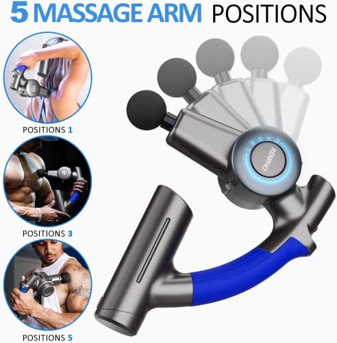 Massagepistole, RENPHO Muskel Massage Gun Massagepistole Elektrisch mit Verstellbarem Arm und 6 Massageköpfen - 3